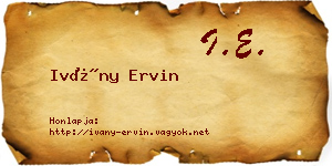Ivány Ervin névjegykártya